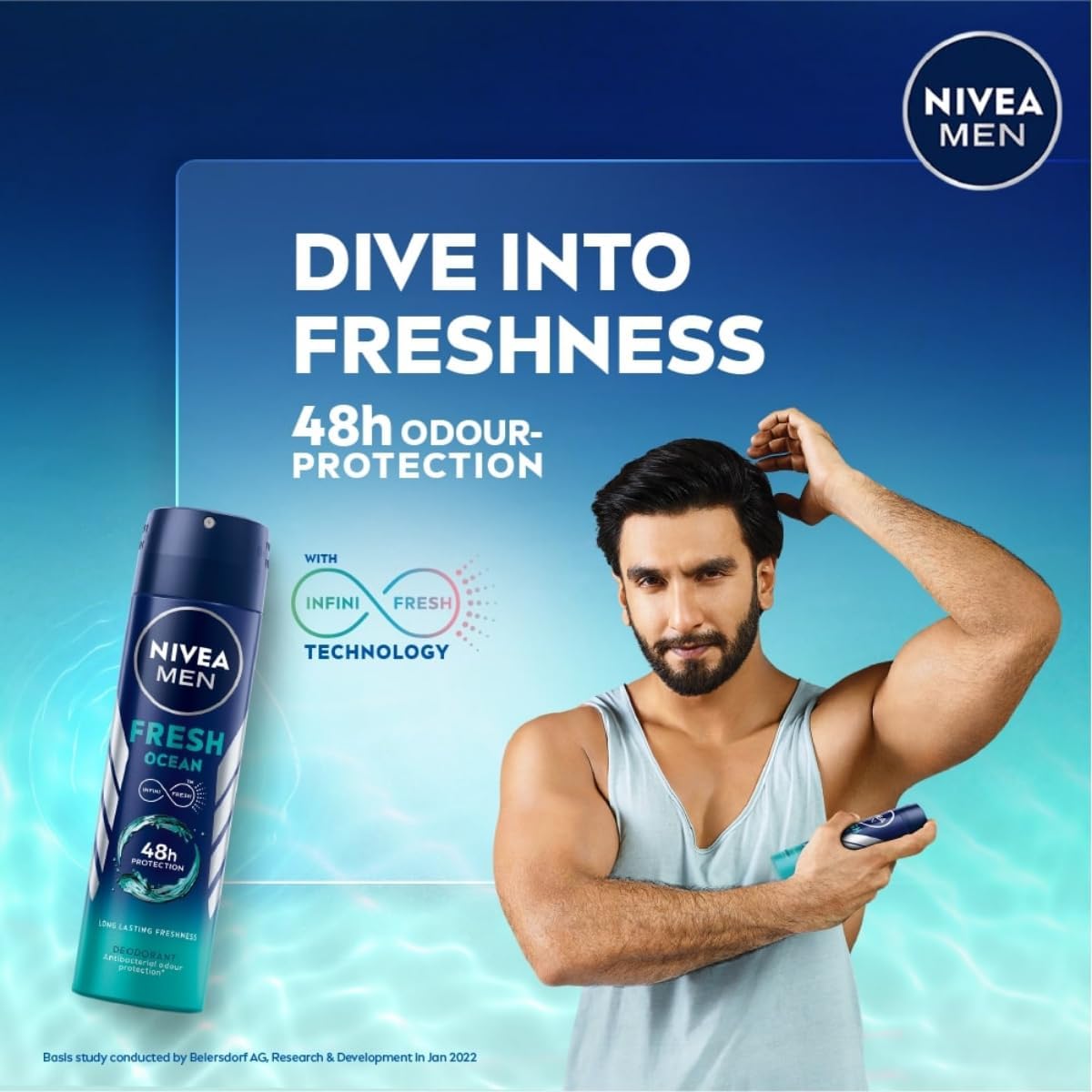 NIVEA Men Fresh Ocean Deodorant Spray 150ML Each (Pack of 3) Deodorant Spray - For Men (450 ml, Pack of 3)