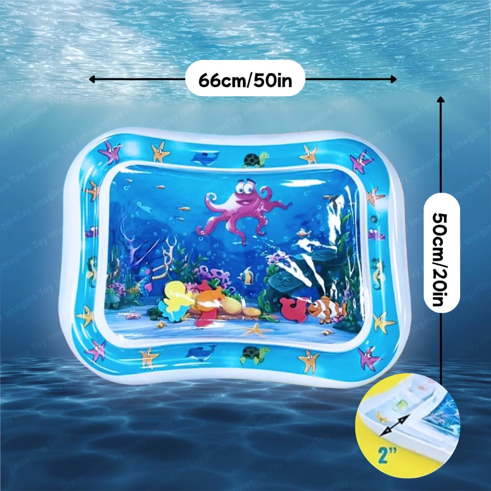 Toy Imagine Tummy Time Water Mat for Babies | Sensory Play Gym for 6-12 Months | Newborn Baby Essentials | Water-Filled Activity Mat | Baby Gifts | Pack of 1