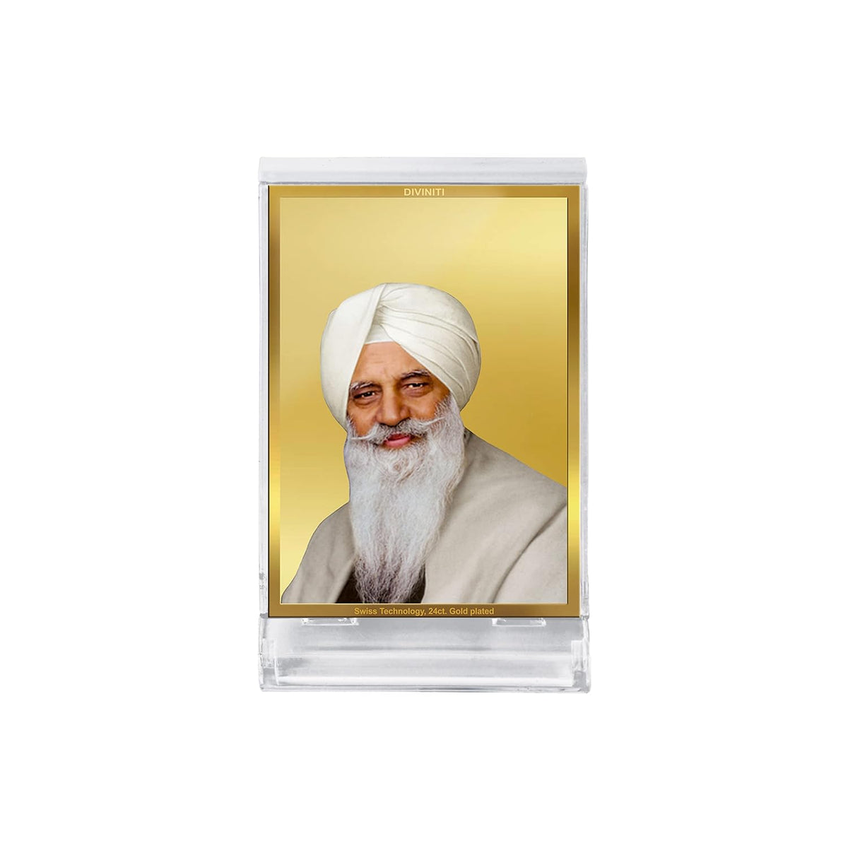 DIVINITI 24K Gold Plated Religious Car Dashboard Frame | Premium God Idol Frame for Car, Home Mandir & Office Table | Spiritual Gift, Decorative Showpiece | Radha Soami