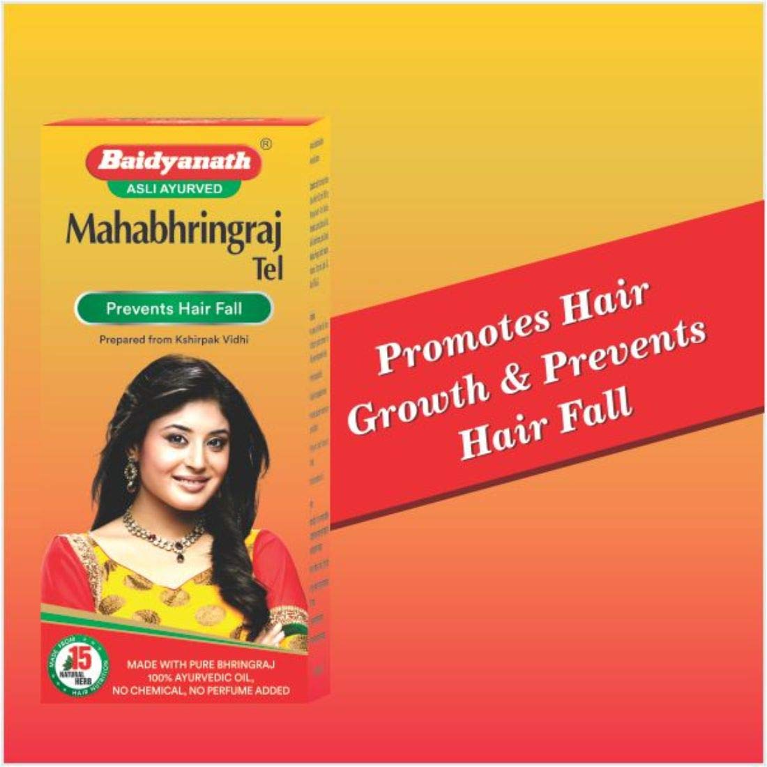 Baidyanath Asli Ayurved Mahabhringraj Tel I For Hair Growth I Anti Dandruff I 50 ml