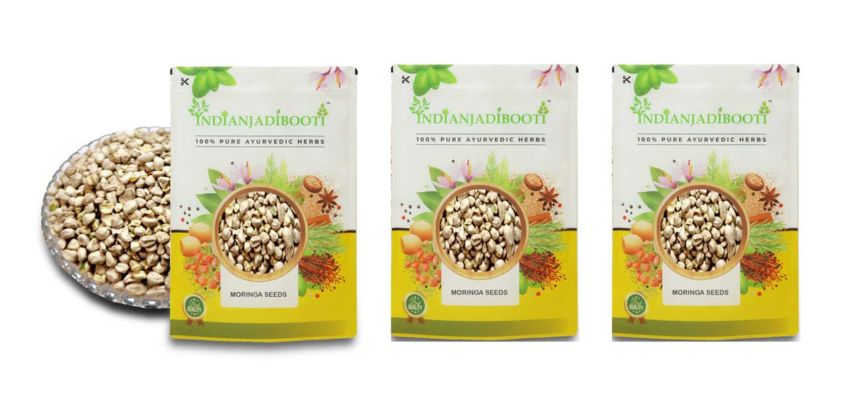 IndianJadiBooti Sehjan Sohjana Moringa Oleifera Seeds, 3 Packs of 900 Grams