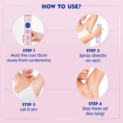 NIVEA Pearl & Beauty Deodorant Spray for Women, 72H Odour & Sweat Protection Underarm Deo, Smooth & Even Underarms, All Day Freshness, Body Odour Protection, Daily Use Body Spray & Deodorant, 150 ml