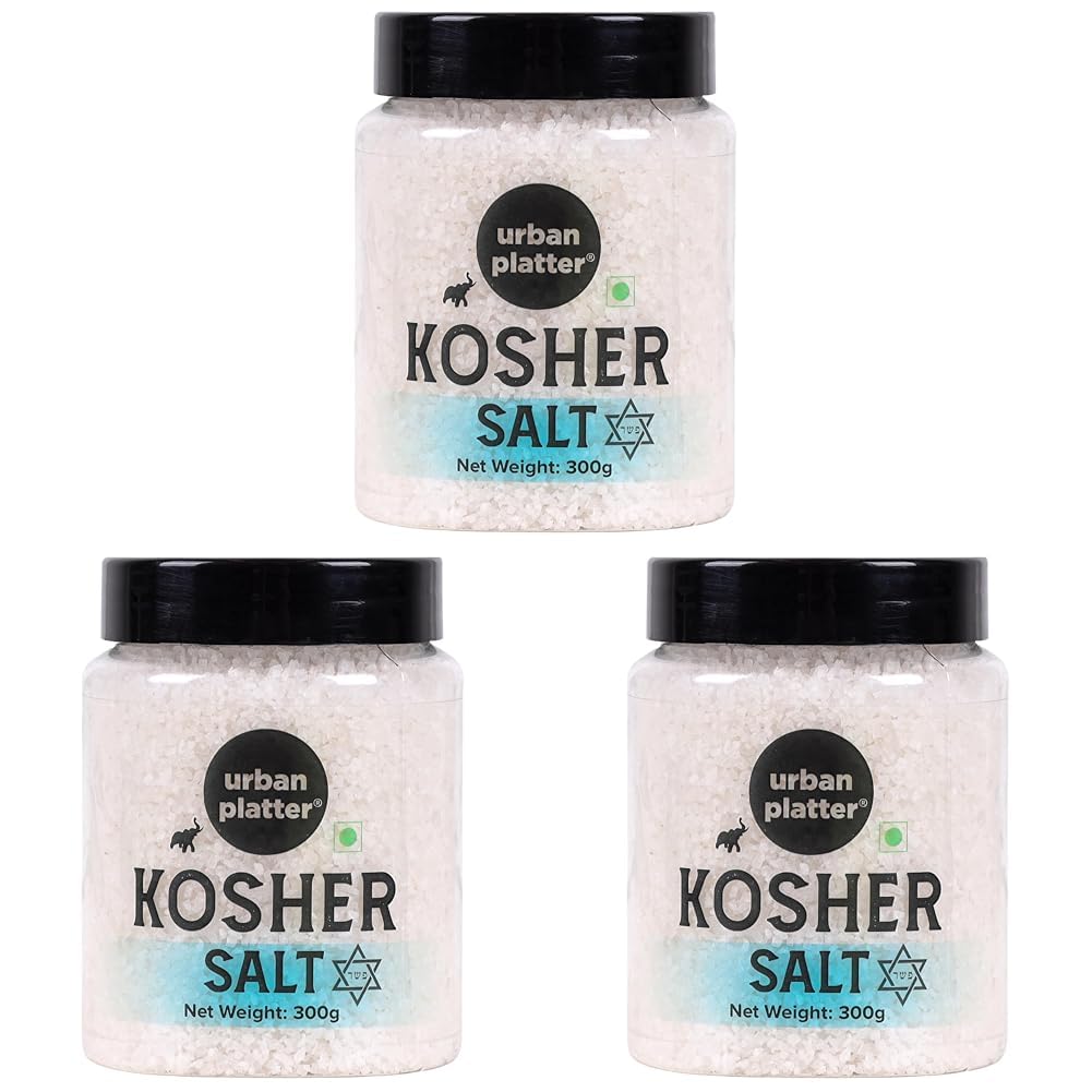 Urban Platter Kosher Salt, 300g / 10.8oz [All Natural & Coarse], White (Pack of 3)