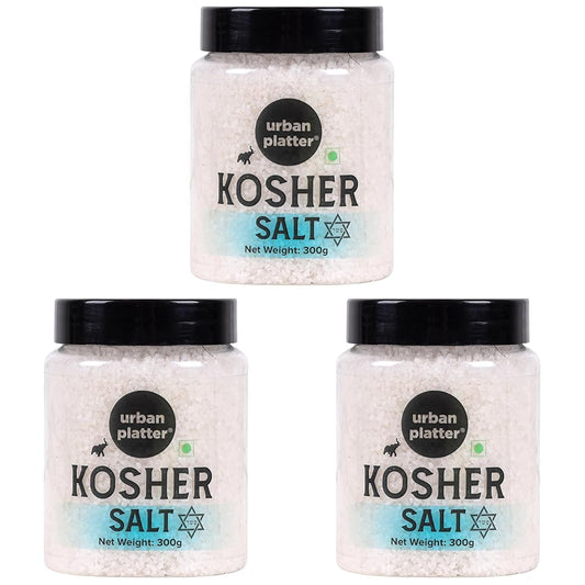Urban Platter Kosher Salt, 300g / 10.8oz [All Natural & Coarse], White (Pack of 3)