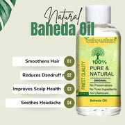 IndianJadiBooti Pure Baheda Hair & Scalp Oil | Traditional Botanical Infusion for Hair Luster, Scalp Wellness & External Grooming Rituals |100ml