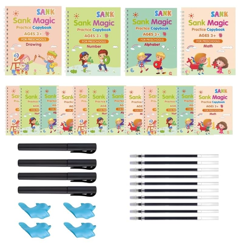 Toy Imagine Sank Magic Practice Copy Book Set for Kids, 4 Pack