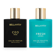 Bella Vita Luxury | Long Lasting 2x100ml Perfume for Man and Woman | CEO Man EDP & Fresh Unisex EDT | Woody, Fresh Premium Fragrance for Unisex