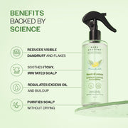 Bare Anatomy Nature x Science Dandruff Control Scalp Spray for Dandruff & Flake Reduction with Neem Leaf, Lemon & Tea Tree Extract | Lightweight & Non-Sticky Formula | Refreshes & Soothe Scalp | 200ml