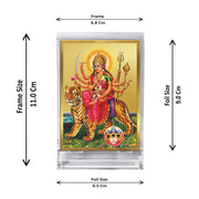 DIVINITI 24K Gold Plated Religious Car Dashboard Frame | Premium God Idol Frame for Car, Home Mandir & Office Table | Spiritual Gift, Decorative Showpiece | Maa Durga