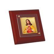 DIVINITI Jesus Christ 24K Gold Plated MDF Photo Frame|Premium Christian Table Top Frame for Home, Office & Prayer Room|Luxury Spiritual Gift Item for Housewarming, Festive Gifting|10 x 10 CM