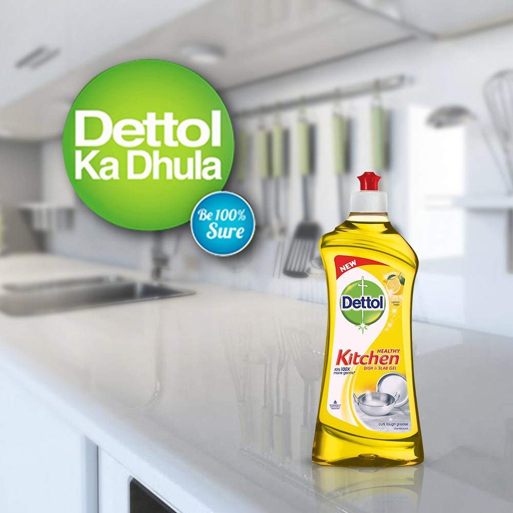 Dettol Kitchen Dish and Slab Gel Lemon Fresh - 750 ml (Pack of 2)