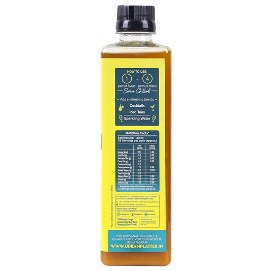 Urban Platter Ginger Lemon Syrup, 500ml (Refreshing | Tangy and Zesty | Sweetened)