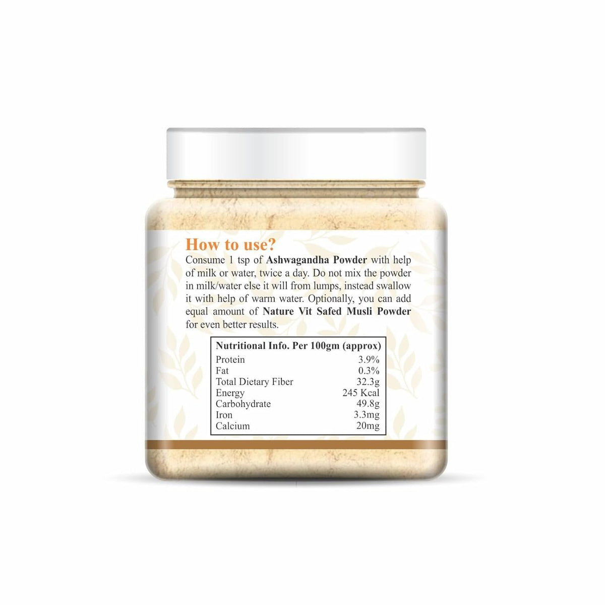 NatureVit Ashwagandha Root Powder, 100g | Pure Asvagandha Churna | No Preservatives | Helps Reduce Stress & Boost Strength | Amukkara Kizhangu