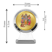 DIVINITI 24K Gold Plated Foil Lord Ram Darbar Metallic Car Dashboard PhotoFrame, Table Decor MCF 1C Classic Religious Frame Idol for Pooja, Worship, Gifts Items (5.5 CM x 5.0 CM)