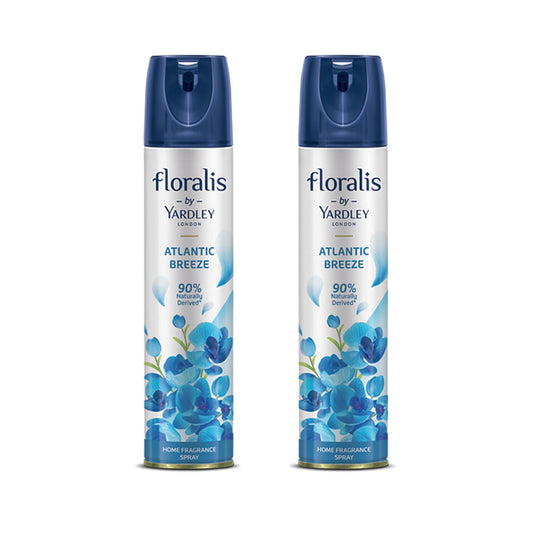 Yardley London Floralis Air Freshener Spray | Atlantic Breeze| Long Lasting Floral Fragrance For Home & Office| Home Fragrance Spray| 90% Naturally Derived| 210Ml (Pack Of 2)