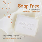 Mother Sparsh Milky Baby Bathing Soap Bar - 75g | Hypoallergenic pH 5.5 | Tear-Free Formulation | Prevents Dryness (Pack of 2)