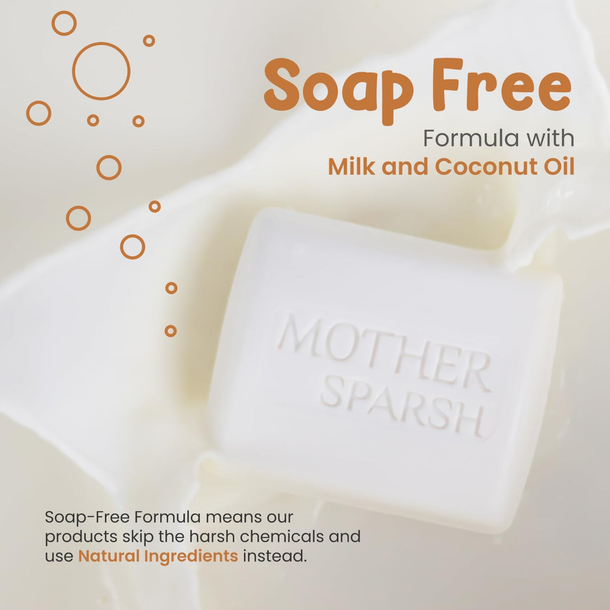 Mother Sparsh Milky Baby Bathing Soap Bar - 75g | Hypoallergenic pH 5.5 | Tear-Free Formulation | Prevents Dryness (Pack of 2)