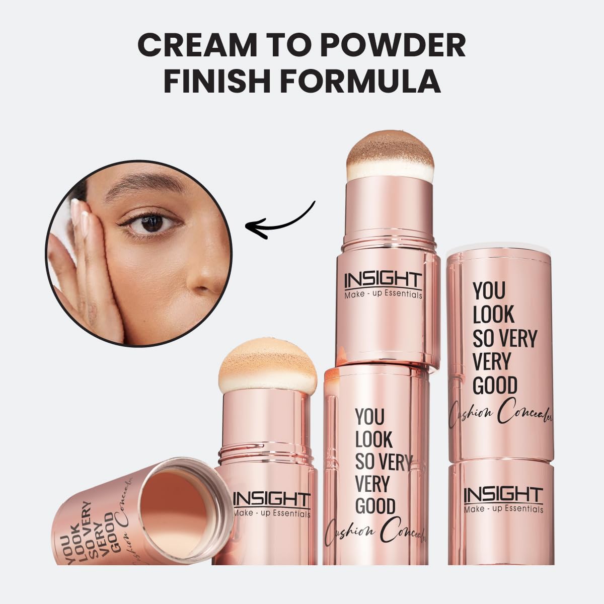 INSIGHT Cushion Concealer for Natural Flawless Finish | Vitamin E Infused | Featherlight, Buildable Coverage | Multipurpose & Travel-Friendly | Shade: Contour, 3g