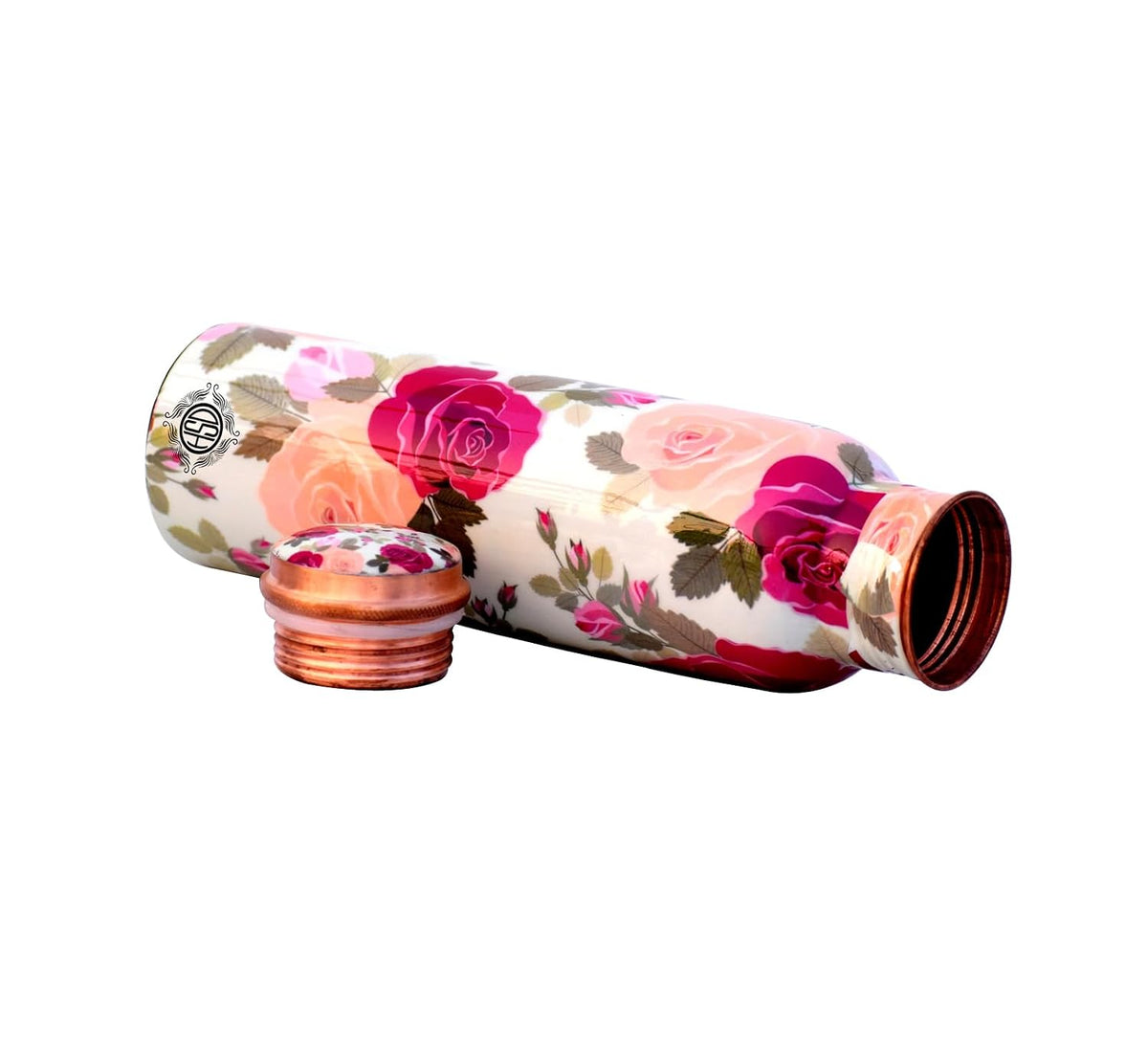 DSH Copper Bottles for 1 Litre Printed with Art Work, Travelling Purpose Bottles, Yoga Ayurveda Healing, 1000 ML (Design SM 1)