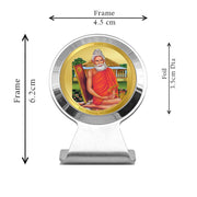 DIVINITI 24K Gold Plated Religious Car Dashboard Frame | Premium God Idol Frame for Car, Home Mandir & Office Table | Spiritual Gift, Decorative Showpiece | Baba Lokenath