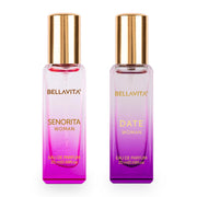 BELLAVITA Date & Senorita Woman Perfume Combo with Jasmine, Vanilla, Lotus & Musk | EDP Fragrance Scent, Pack of 2, 20 ml Each