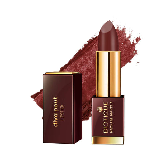 Biotique Natural Makeup Diva Pout Lipstick, Cinnabar Tease, 4g