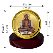 DIVINITI 24K Gold Plated Religious Car Dashboard Frame | Premium God Idol Frame for Car, Home Mandir & Office Table | Spiritual Gift, Decorative Showpiece | Mahavir