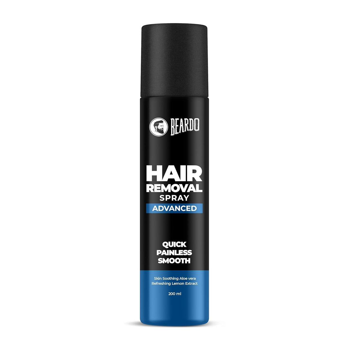 BEARDO Hair Removal Spray for Men | Painless & Irritation Free Spray | For Chest, Back, Legs & Under Arms | Aloe Vera & Lemon | Gentle on Skin | No Burning or Itching | Brightening De-Tan Formula - 200ml