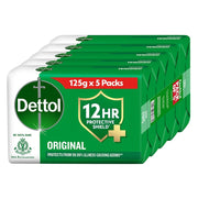 Dettol Original Germ Protection Bathing Soap Bar (625gm) | Kills 99.99% germs, 125gm , Pack of 5