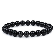ASTRODIDI Natural Certified Black Obsidian Stone Bracelet for Men and Women | Help to Protection against Negative Energy, Enhances Mental Clarity and Focus, Supports Grounding and Stability