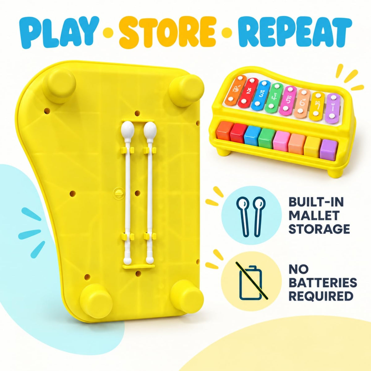Toy Imagine Xylophone, 8-Key Musical Piano Toy for Kids