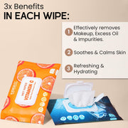 INSIGHT Wet Wipes Ice Fresh - 30 Refreshing Facial Sheets| Soft & Alcohol-Free|Removes Dirt & Oil|Gentle on Skin|Paraben-Free|For All Skin Types
