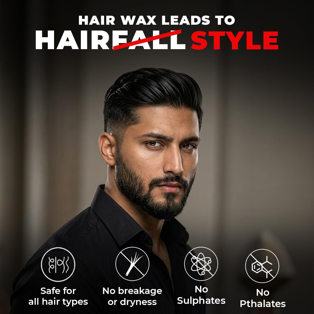 Beardo Stronghold Hair Wax| Glossy Finish | Shine | Strong Hold 100 gm