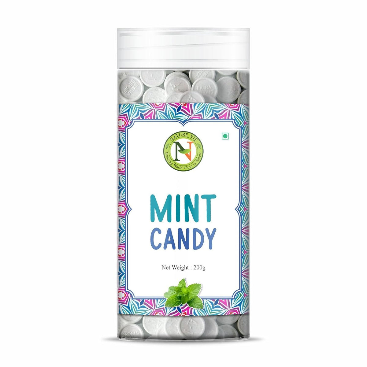 NatureVit Mint Candy 200g | Cool & Refreshing Mouth Freshener | Digestive Treat for All Ages | Vegetarian