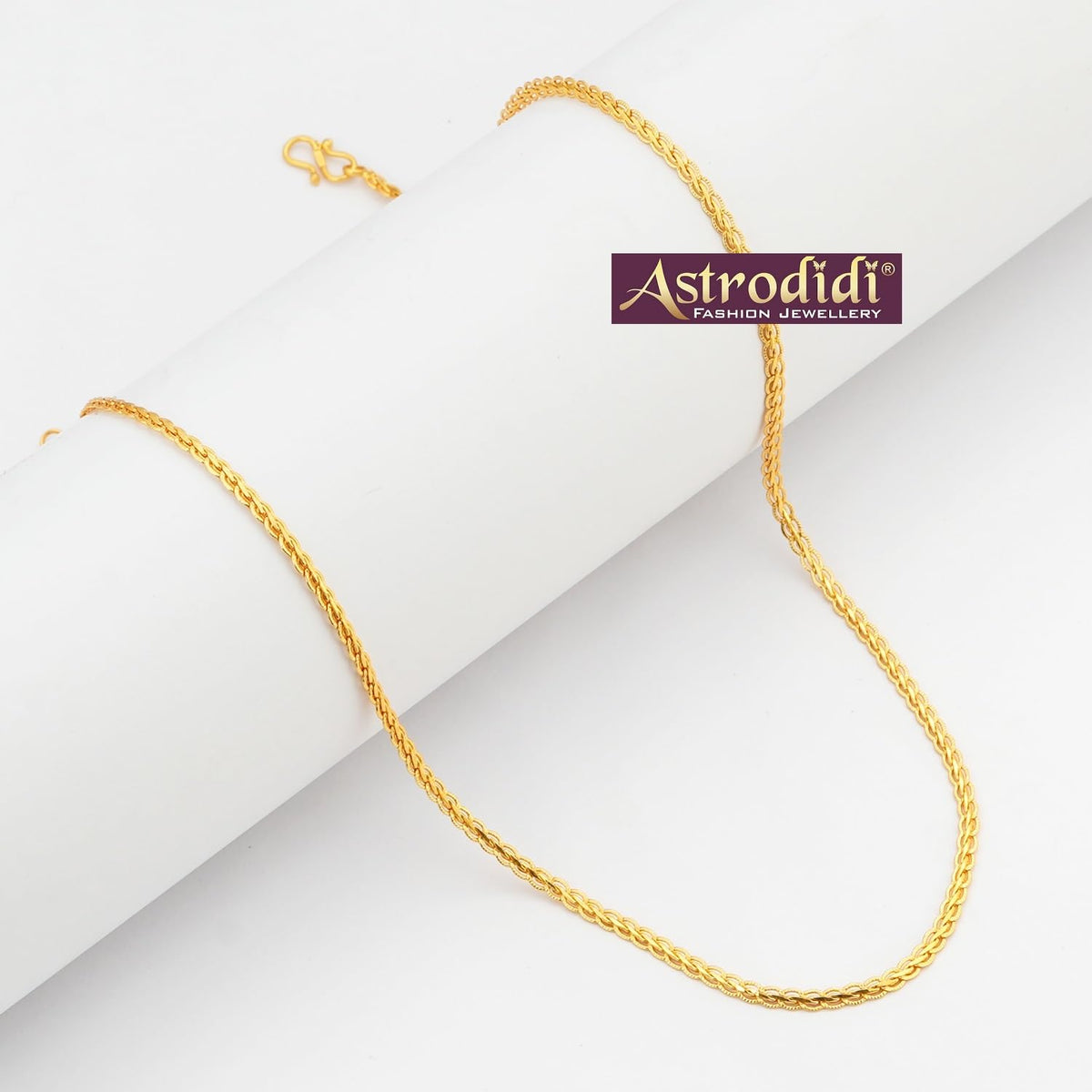 ASTRODIDI Gold Plated Chain | 24 Inch Stylish Light Weighted Golden Brass Neck Chain For Girls Women Men Boys (CHAIN-BALA-04)
