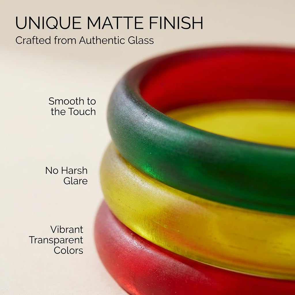 NMII Beautiful Matte Finish Transparent Multicolor Glass Kada for Women & Girls on Different Occasions