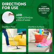 Dettol Liquid Disinfectant for Floor Cleaner, Surface Disinfection, Personal Hygiene (Lime Fresh, 1L) (Pack of 2)