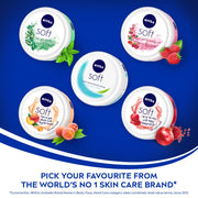 NIVEA Soft Light Moisturizer 200ml | Peppy Pomegranate | For Face, Hand & Body, Instant Hydration | Non-Greasy Cream | With Vitamin E & Jojoba Oil | All Skin Types
