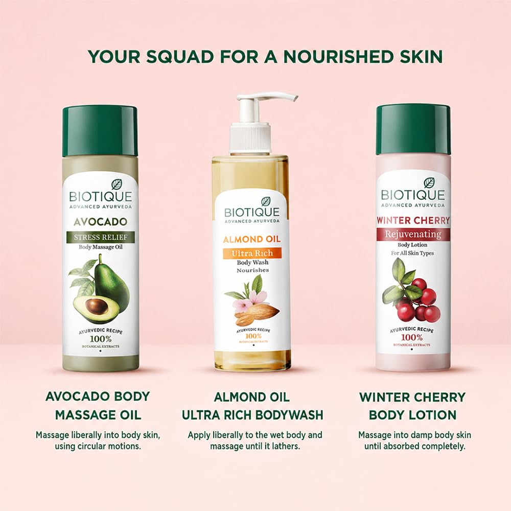 Biotique Winter Cherry Rejuvenating Body Lotion | Moisturizes and Hydrates the Skin | Prevents Ageing, Wrinkles and Dark Spots| 100% Botanical Extracts| Suitable for All Skin Types | 300ml