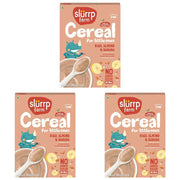 Slurrp Farm No Added Sugar, No Salt Ragi, Almond and Banana Cereal | 100% Sprouted Ragi | Healthy Cereal | No Milk | No Preservatives, 200g (Pack of 3)