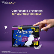 Stayfree Advanced XXXL Thin Sanitary Pads for Women | 16 Soft Cotton Pads for All Night Ultra Comfort | Absorbs 2x More with Wider Back | Prevent Rashes | Odour Control