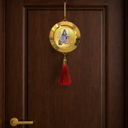 Diviniti 24K Gold Plated Lord Shiva Double Sided Hanging with Om Symbol for Home Entrance Door, Vastu Spiritual Decor, Religious Hanging, Protection, Peace & Positive Energy Gift Item