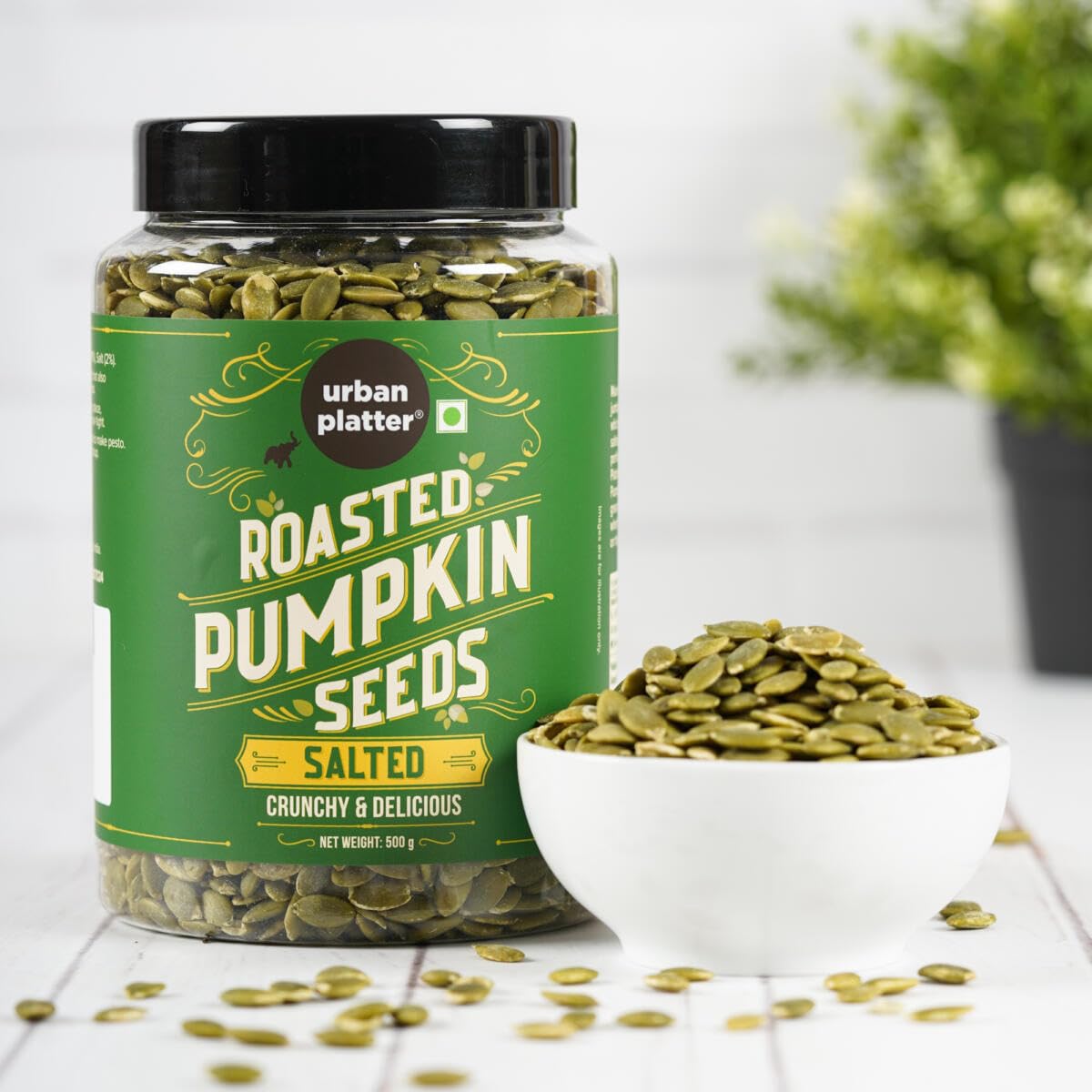 Urban Platter Roasted Pumpkin Seeds, 500g x 2 (Pepitas, Naturally Rich in Protein & Healthy Fats, Snack, Sprinkle & Bake)