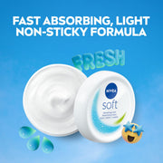 NIVEA Soft Light Moisturizer For Face, Hand & Body, Instant Hydration, Non-Greasy Cream With Vitamin E & Jojoba Oil, 50ml (Pack of 2)