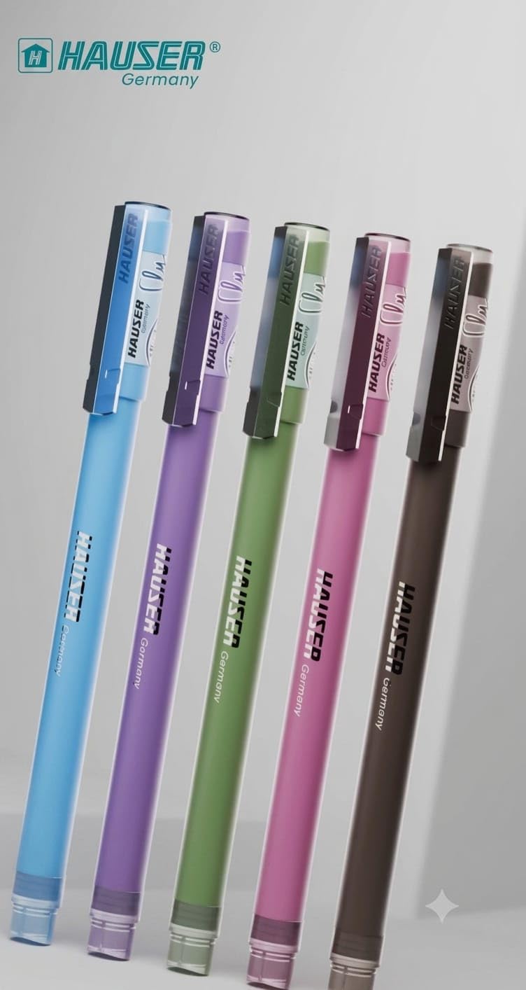 Hauser FLY 0.7mm Fine Precision Tip Ball Pen-Blue Ink-Pack of 10 | 5 Pastel Shades Matt Finish Body Colors | LV Ink For Smooth & Break-Free Writing | Smudge Free, Non-Fading & Quick-Dry Ink