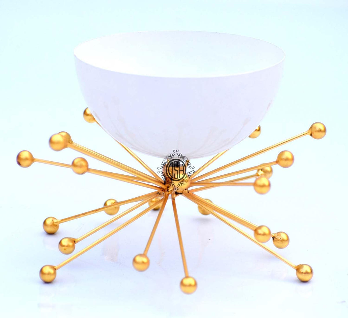 DSH Metal Decorative Bowl for Home Decor Multi Utility Dry Fruit Desert Snacks Serving Bowl (Wire Bowl-White)