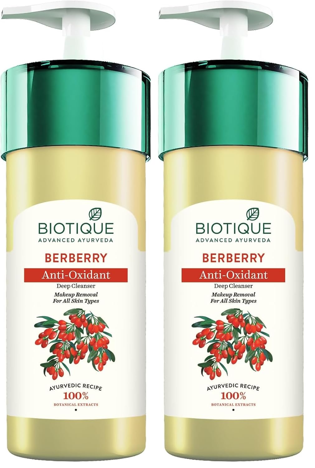 Biotique Berberry Hydrating Cleanser | Gentle & Deep Cleansing Face Wash | Helps Remove Dirt, Oil & Impurities | Hydrates, Refreshes & Soothes Skin | 800ml (Pack of 2)