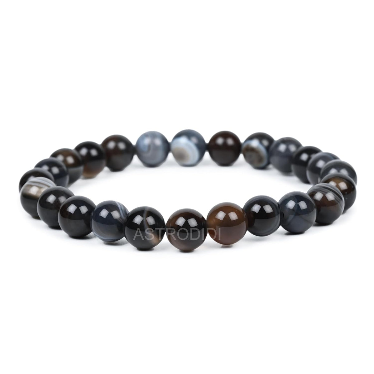 ASTRODIDI Natural Certified Black Sulemani Hakik Stone Bracelet with Lab Report | Aqeeq Agate Akik Kala Haqiq Gemstone