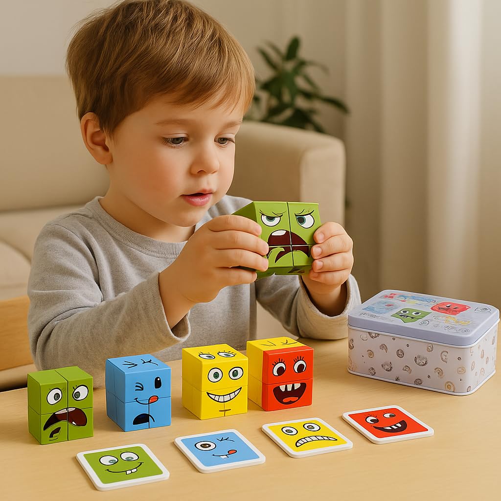 Toy Imagine Emoji Face Cube Puzzle Game for Kids