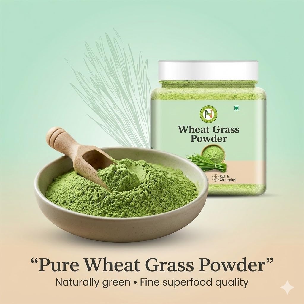NatureVit Wheatgrass Powder 100g | Alkalizing Superfood Rich in Chlorophyll, Fiber & Antioxidants | Vegan, Non-GMO, Gluten-Free | Detox & Energy Booster